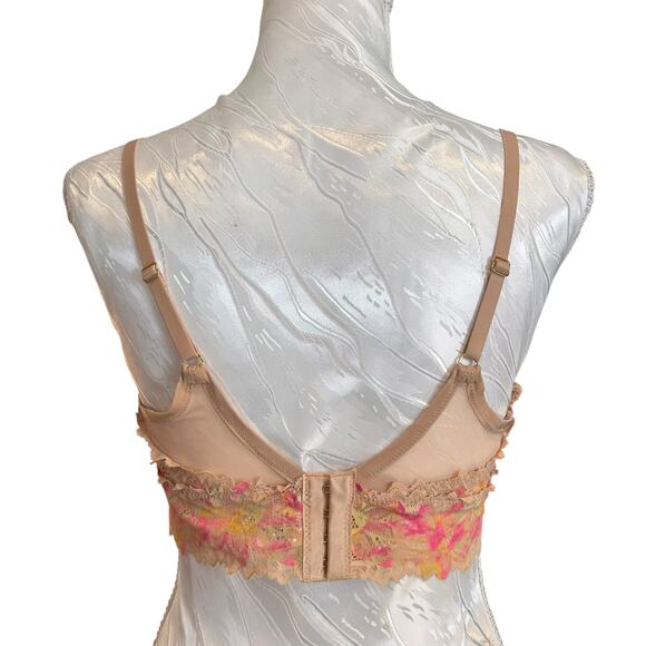 Aerie Pink Floral Lace Bralette Large - Picture 2 of 7
